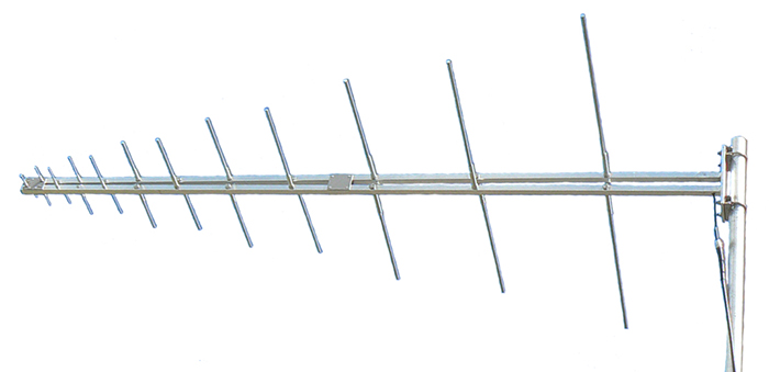 VHF and UHF log periodic Yagi, 304 stainless steel, 80-800MHz, 200W, 7dBi – 2.5m